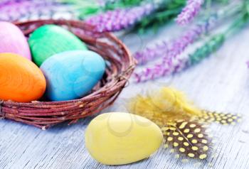 decorative painted Easter eggs, color eggs, easter background