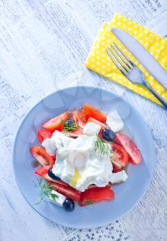 poached egg and salad