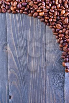 aroma coffee beans on the wooden table