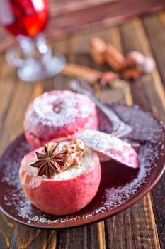 baked apple with cottage and aroma spice