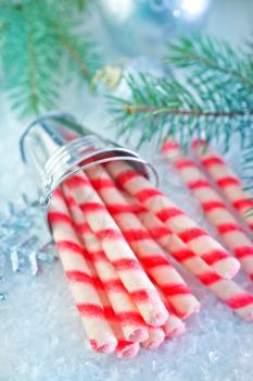 Christmas treat, sweet biscuit tubes for tea