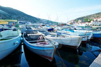 boats and yahts on the sea, sea in Crimea