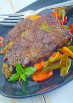 baked meat with vegetables