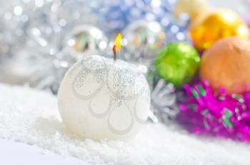 candle and other christmas decoration