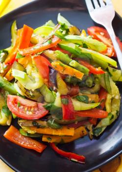 Stir fried variety of vegetables , Thai style food