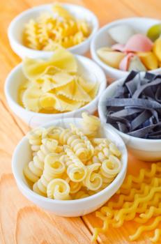 Raw pasta, different kaind from color pasta