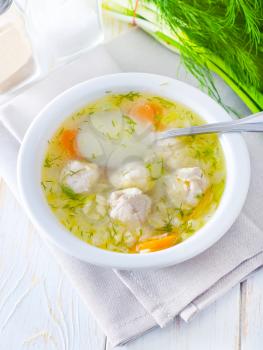 fresh soup with meat balls