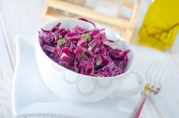 salad with blue cabbage