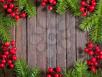 christmas background, christmas decoration on the wooden table