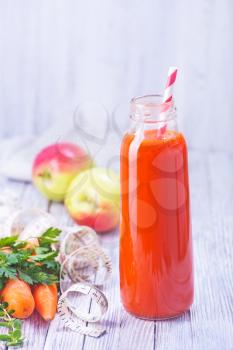 juice from fruits and vegetables in bottle