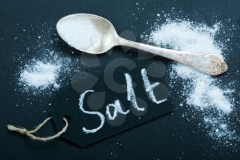 salt on a table, white sea salt