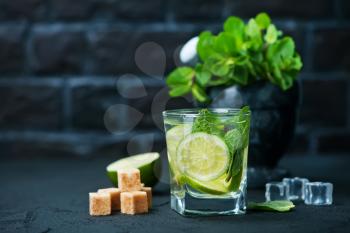 mojito with fresh fruit and mint leaf