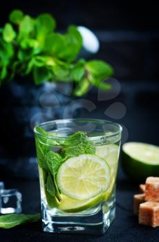 mojito with fresh fruit and mint leaf