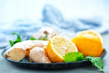 ingredients for tea, fresh products, stock photo