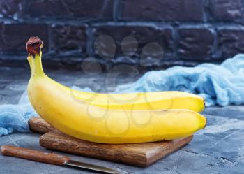 fresh banana on a table, stock phooto