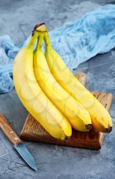 fresh banana on a table, stock phooto