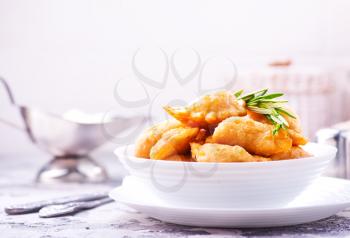 Homemade Asian Vegeterian Potstickers, fried dumplings. Stock Image