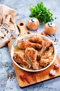 baked chicken legs with salt and aroma spice