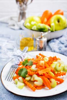 diet salad with apples carrot and celery