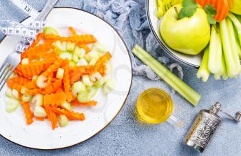 diet salad with apples carrot and celery
