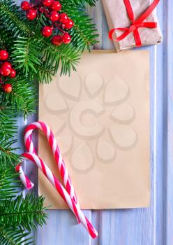 Christmas background, Christmas frame, Christmas candy and decoration
