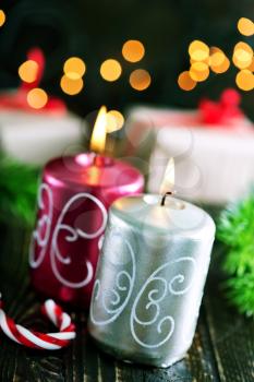 Christmas background, Christmas decoration on candle