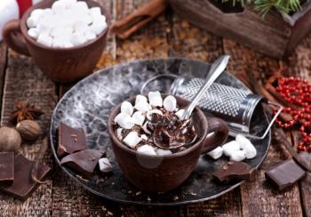 hot chocolate with marshmallow in the cup
