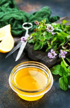 aroma herb and honey on a table