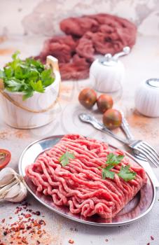 minced meat with spice andf salt, stock photo