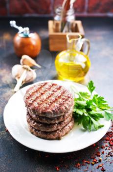 fried cutlets for burger with spice, stock photo