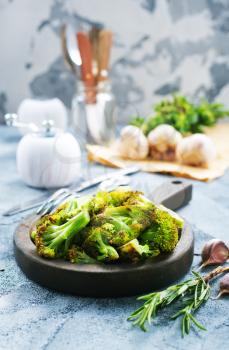 broccoli with spice and salt, stock photo