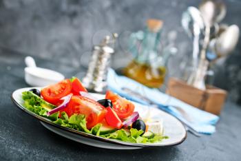 fresh vegetarian salad with feta cheese, stock photo