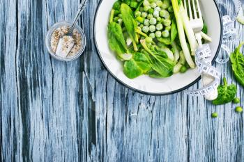 greenfood in whote bowl, diet menu, stock photo