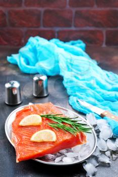 raw salmon with fresh lemon and salt