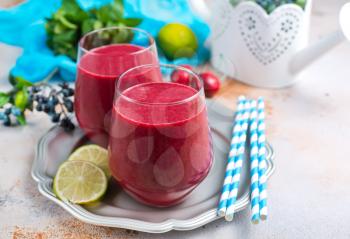 berry smoothie in glass, fresh smoothie, stock photo