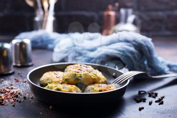 chicken cutlets in pan,stock photo, fried cutlets 