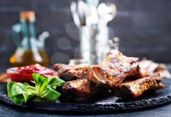 grilled meat, meat with sauce, stock photo