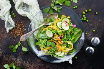 vegetable salad with oil and salt, fresh salad,diet food,stock photo
