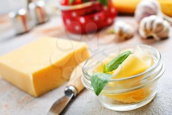 cheese in glass bowl, cheese and basil