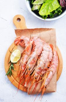 boiled shrimps with spice and salt, seafood