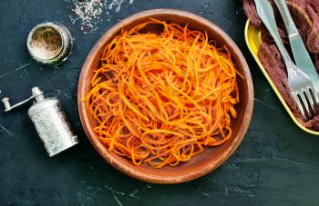 salad with carrot, carrot salad in bowl