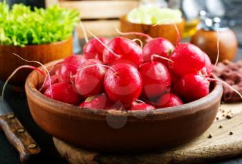 fresh radish in bowl on a table