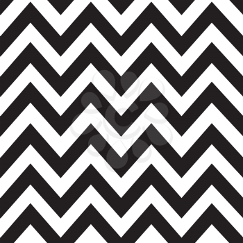 Classic zigzag lines pattern on black background. Vector design