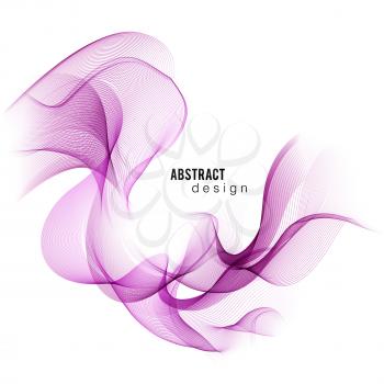 Purple Color smoke wave. Transparent wave. Abstract smooth wave vector. Vector Abstract lines.