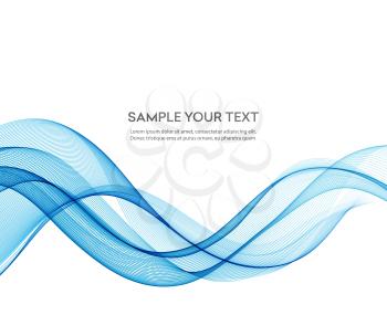 Abstract color blue wave design element. Vector Blue wave background. Blue transparent wave
