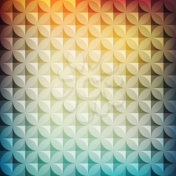 Vintage abstract circle pattern with decorative geometric and abstract elements. Vector colorful background
