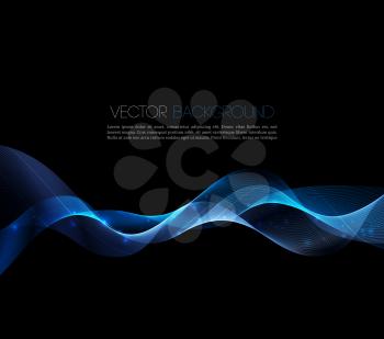 Abstract blue luxury wave layout background. Vector illustration