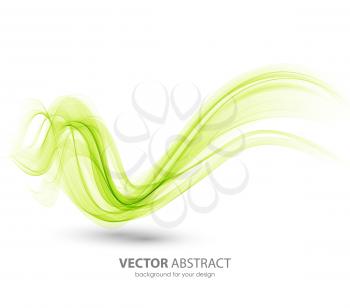 Vector Abstract green curved lines background. Template brochure design