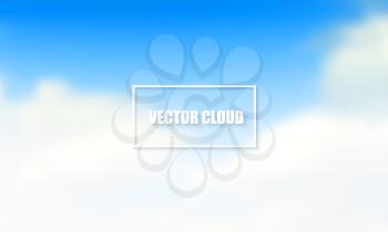 Blue sky with clouds. Vector background. For website design