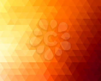 Abstract geometric background with orange and yellow triangles. Vector illustration. Summer sunny design